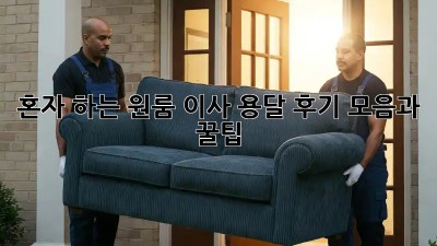 혼자 하는 원룸 이사? 용달 후기 모음과 꿀팁!