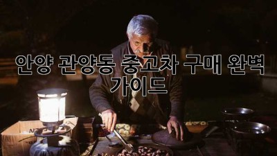 안양 관양동 중고차 구매 완벽 가이드