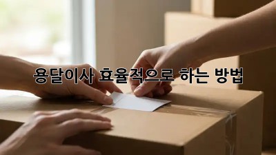 용달이사, 효율적으로 하는 방법!